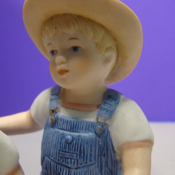 Denim Days Porcelain Figurine Happy Birthday #1520, 1985 Homco With hanging tag - Picture 4 of 16